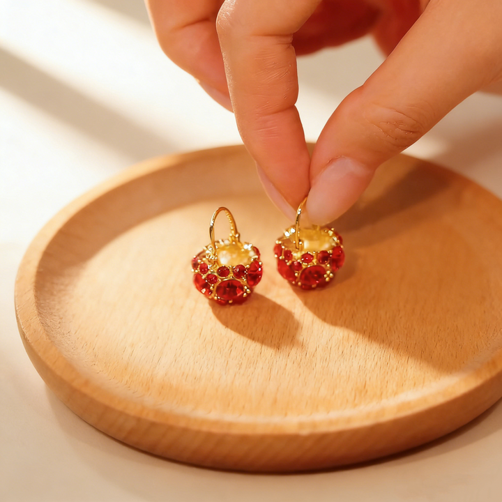 Ruby Basket Earrings