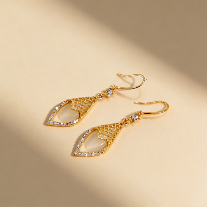 Elegant Rhombus Teardrop Earrings