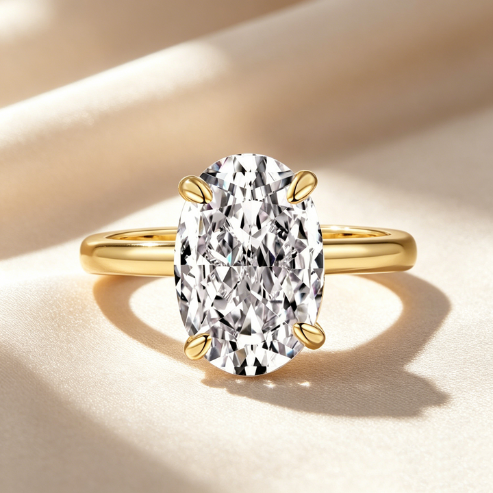 Oval Solitaire Moissanite Ring