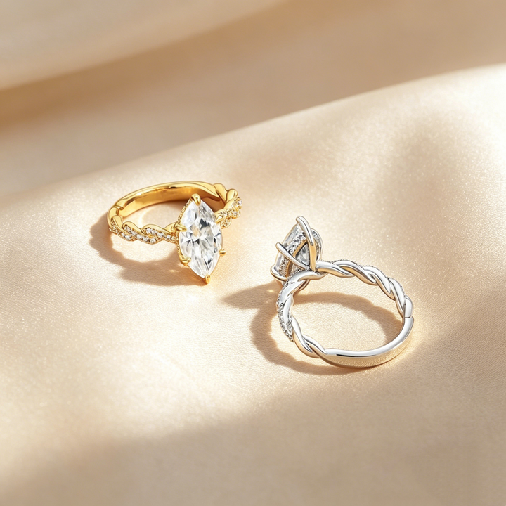 Marquise Cut Moissanite Ring