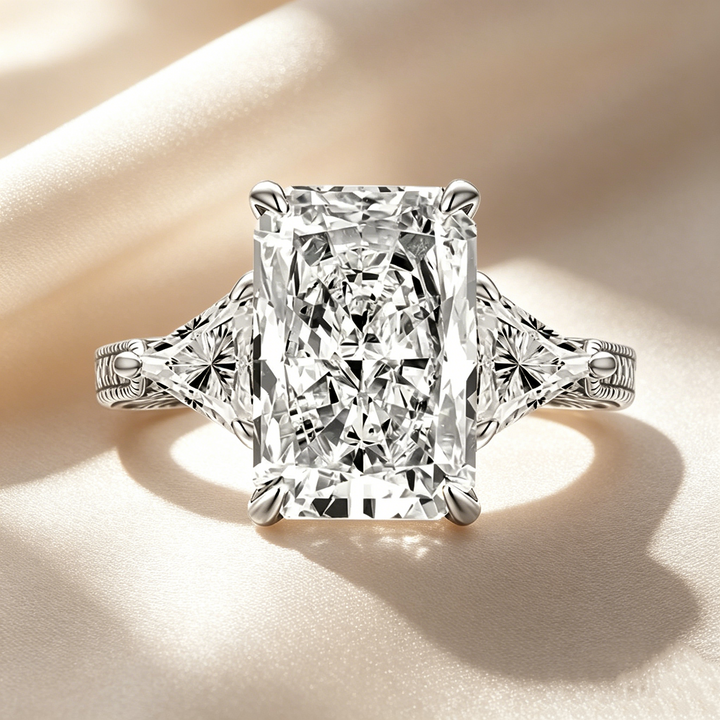 Radiant-Cut Three-Stone Vintage Ring