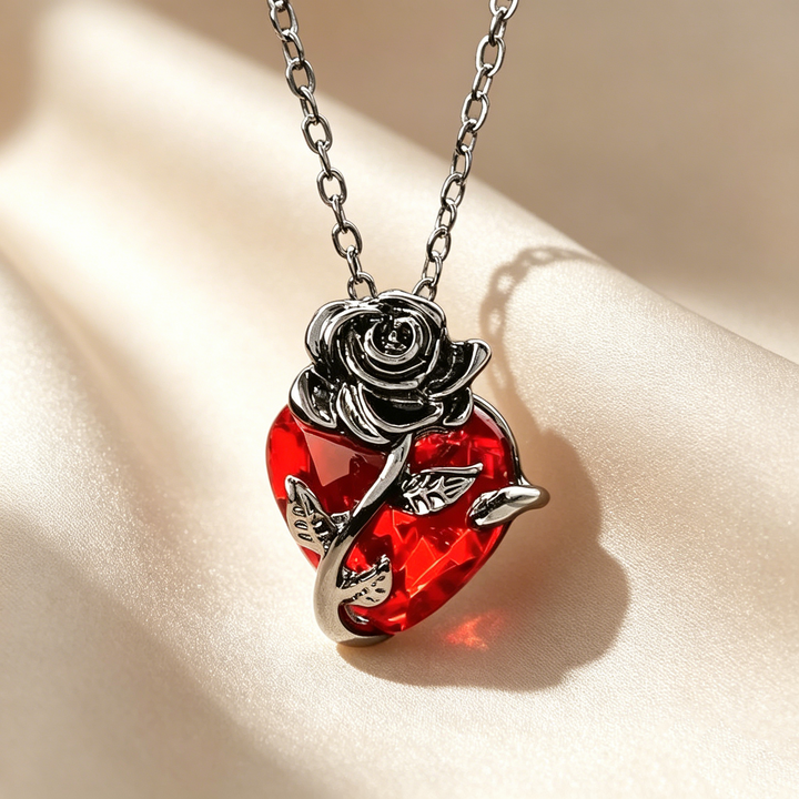 Thorned Rose Heart Necklace