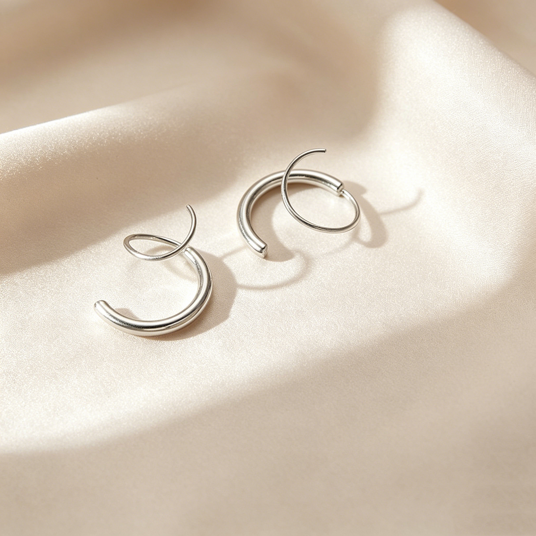 Double Hoop C-Shape Earrings