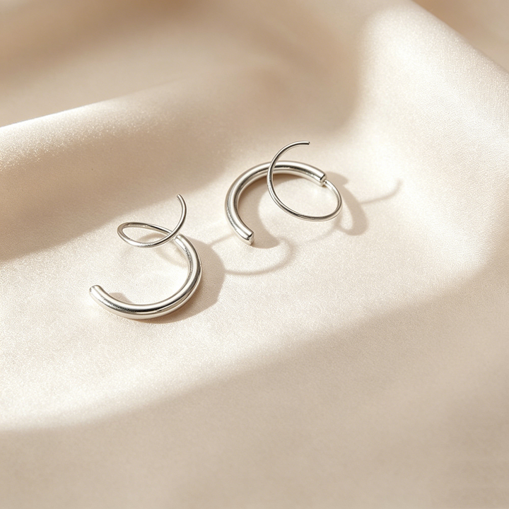 Double Hoop C-Shape Earrings