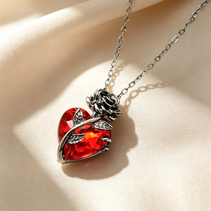 Thorned Rose Heart Necklace