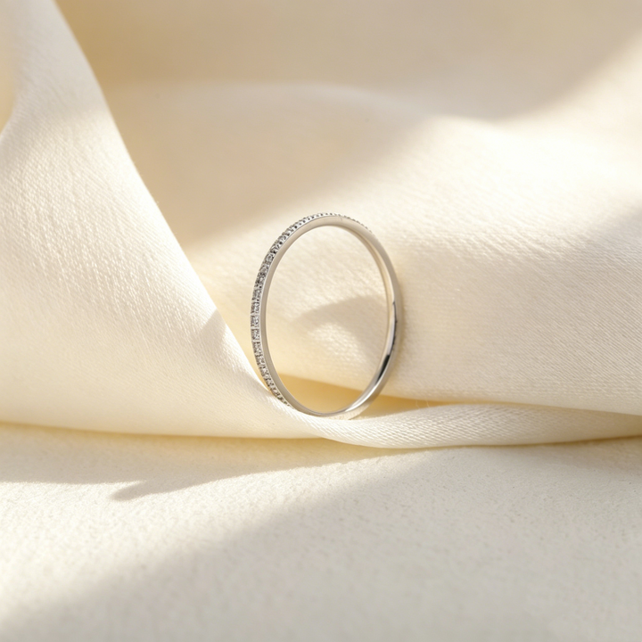 Minimal Pavé Moissanite Ring
