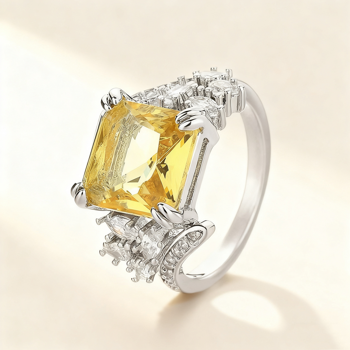 Dazzling Yellow &amp; Pink Crystal Ring