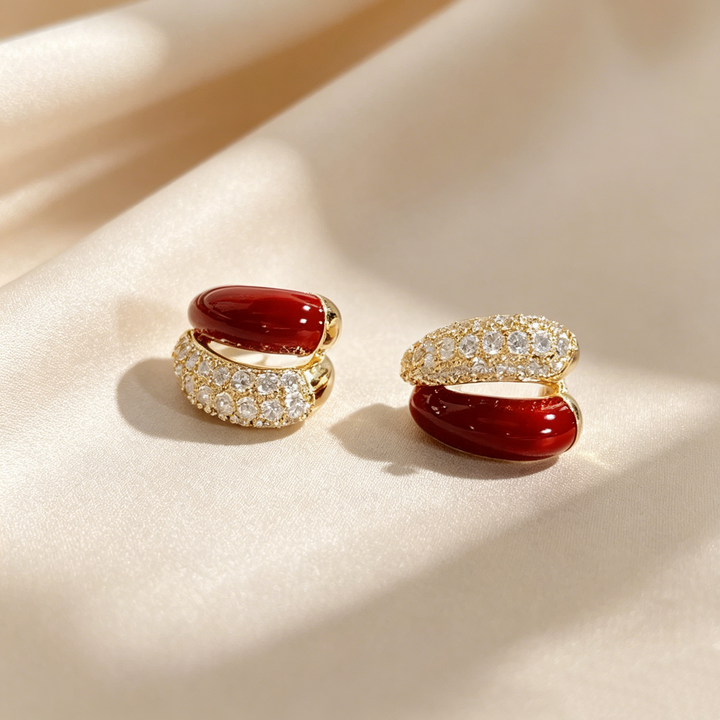 Elegant Double Arc Stud Earrings