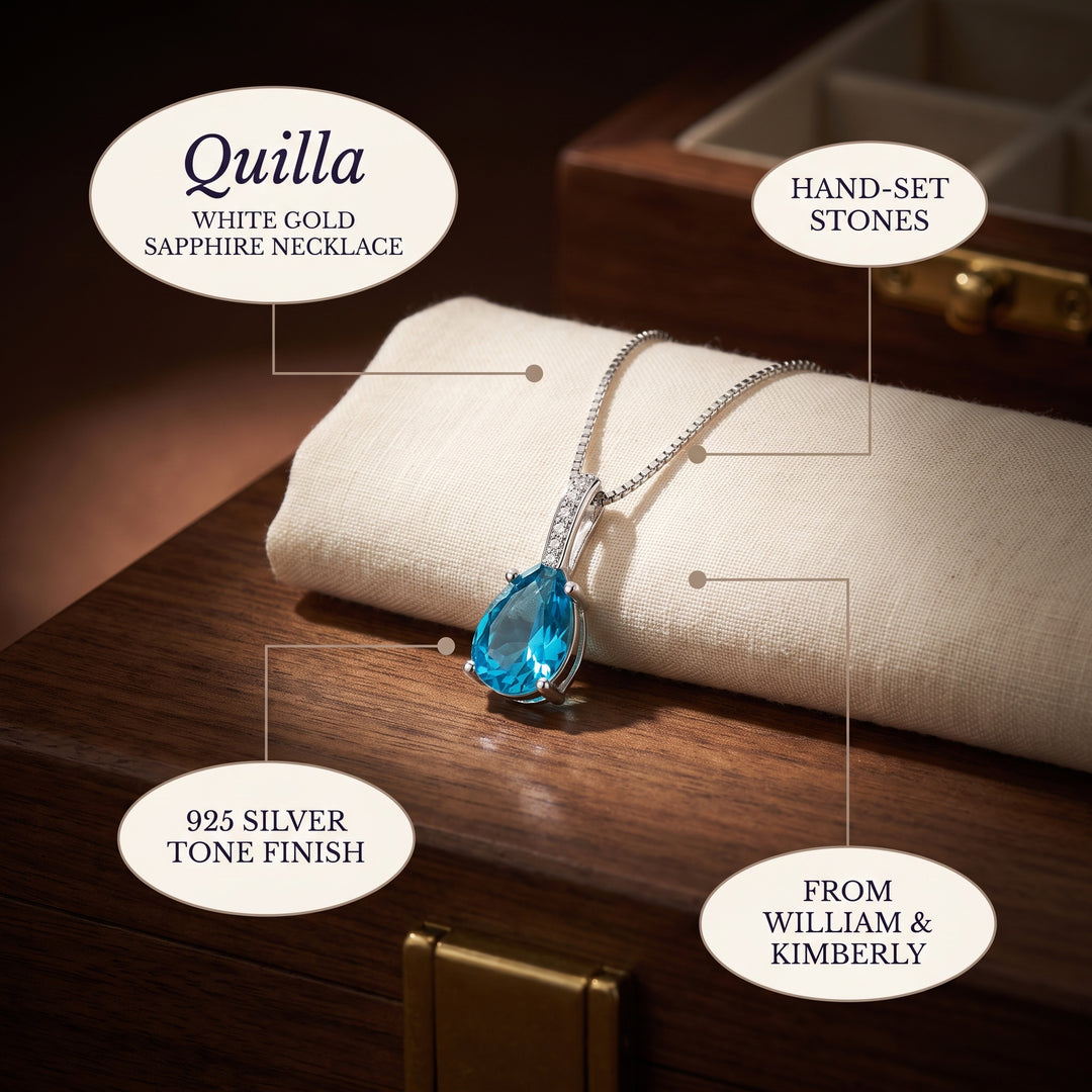 sterling-silver-water-drop-blue-pendant-necklace C