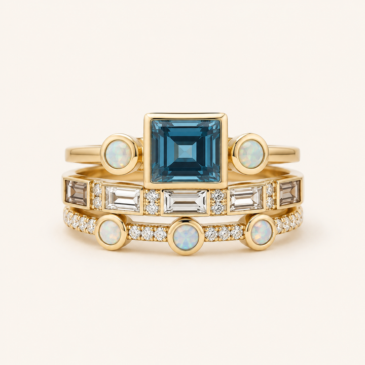 Maura Gold Sapphire Set
