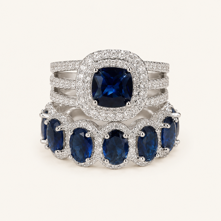 Zaira White Gold Sapphire Set