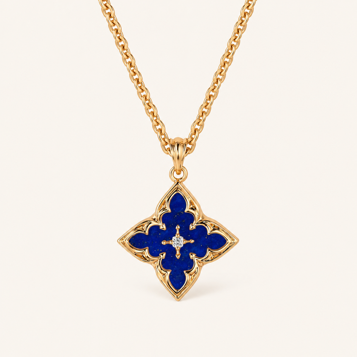 Loretta Gold Sapphire Pendant Necklace