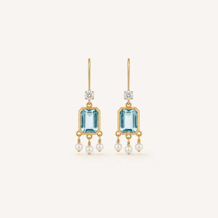 Veronica Gold Sapphire Earrings
