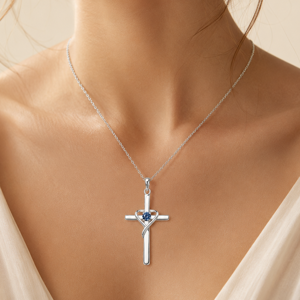 Selah White Gold Sapphire Necklace