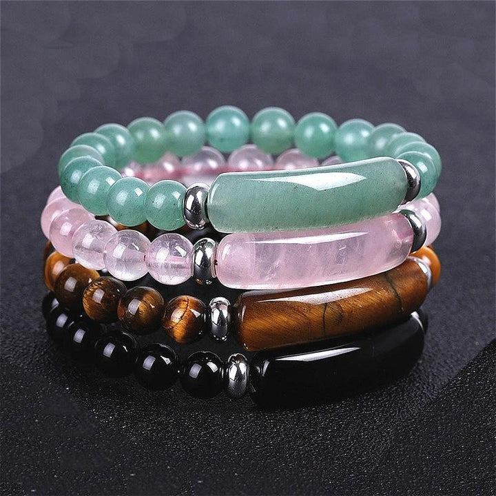 Natural Crystal &amp; Agate Stone Bracelets