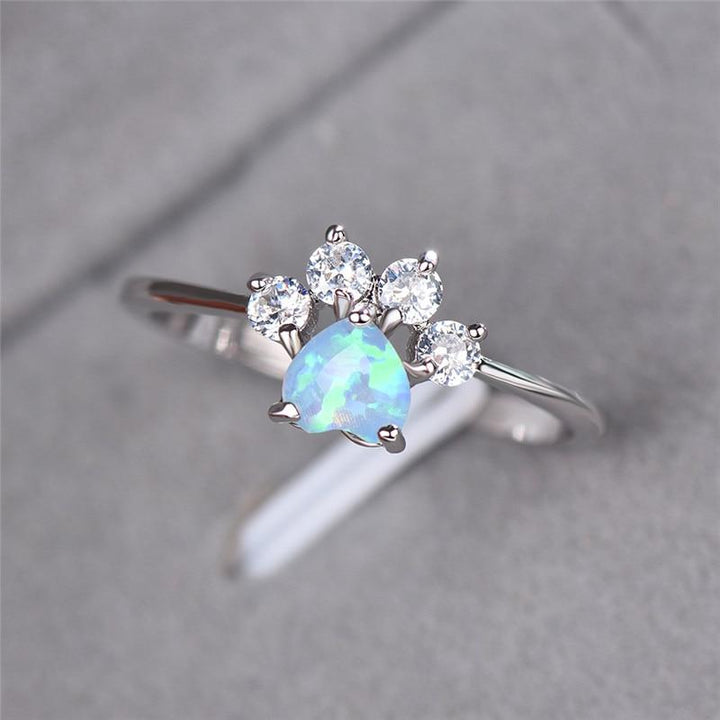 Opal &amp; Crystal Paw Ring