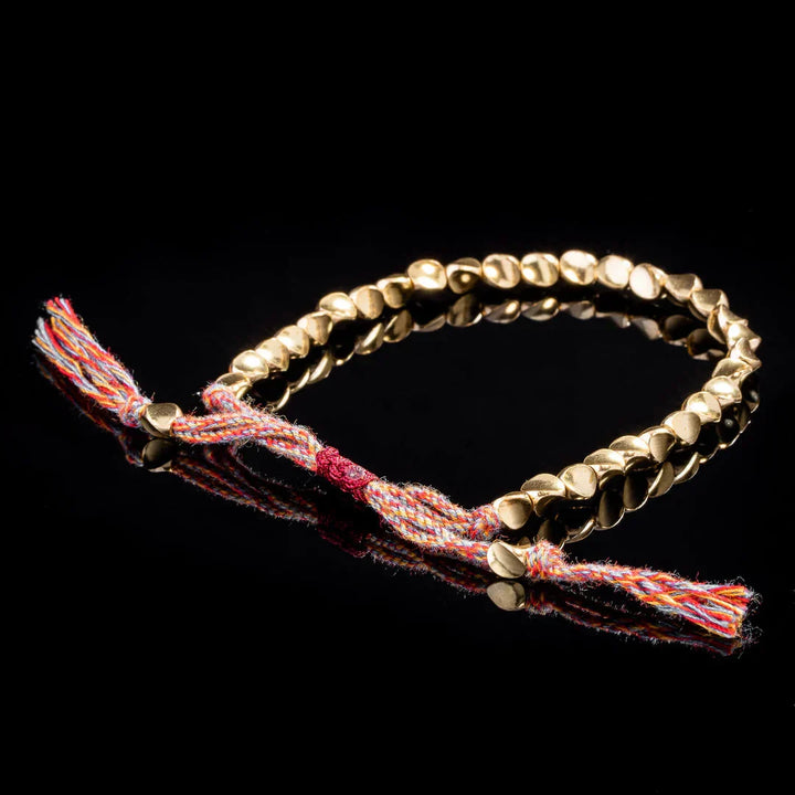 Tibetan Copper Beads Bracelet Handmade - For Healing, Strength &amp; Protection