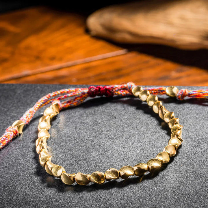 Tibetan Copper Beads Bracelet Handmade - For Healing, Strength &amp; Protection