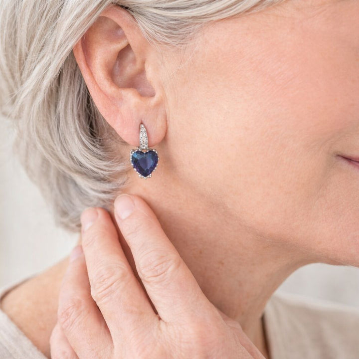 Lunara White Gold Sapphire Earrings