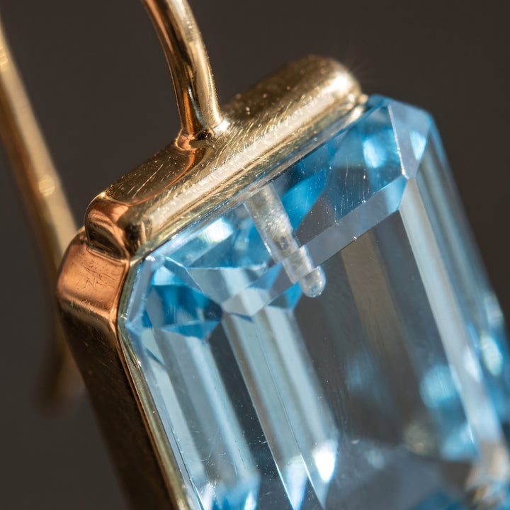 vintage-rectangular-blue-glass-earrings M