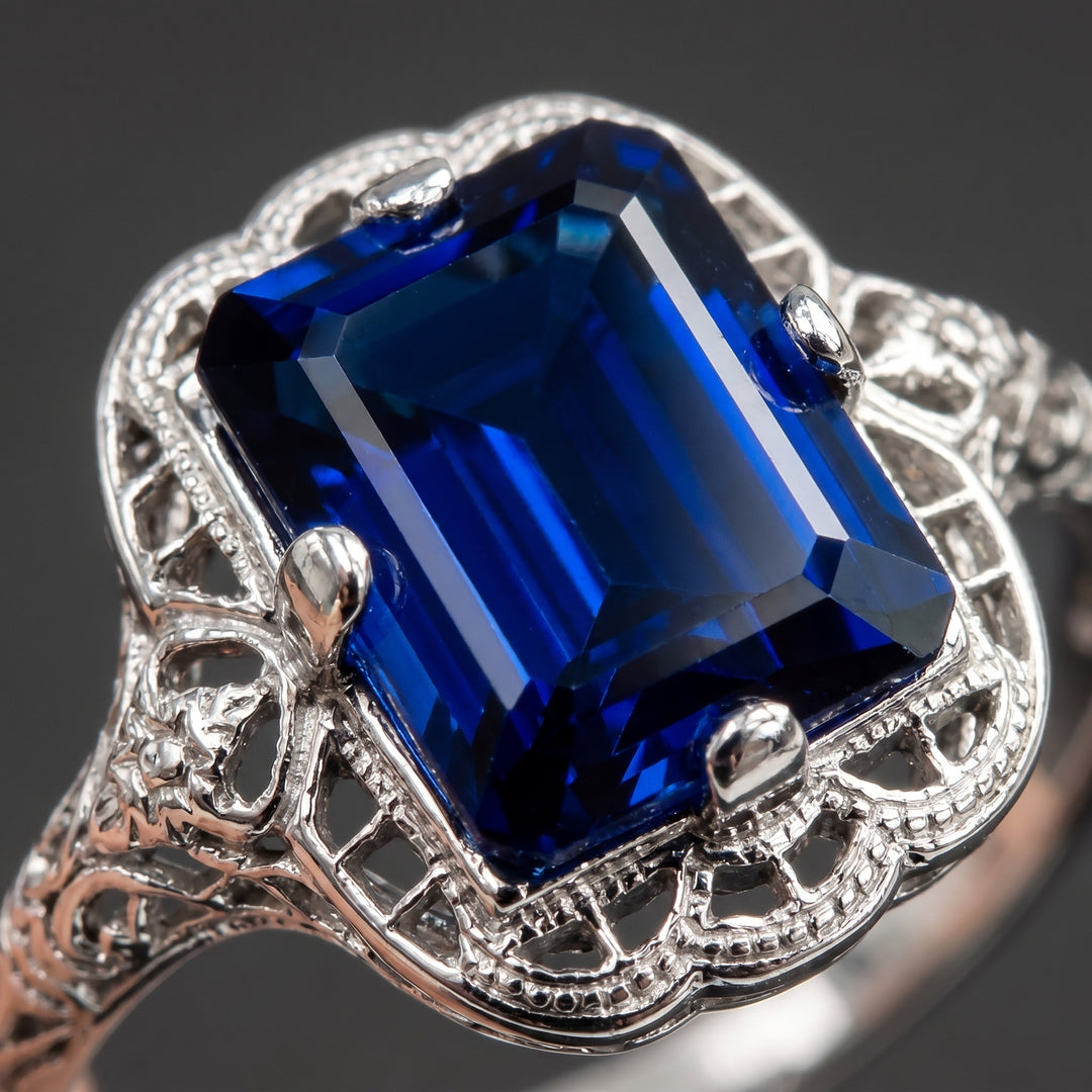 vintage-inlaid-blue-glass-silver-ring M