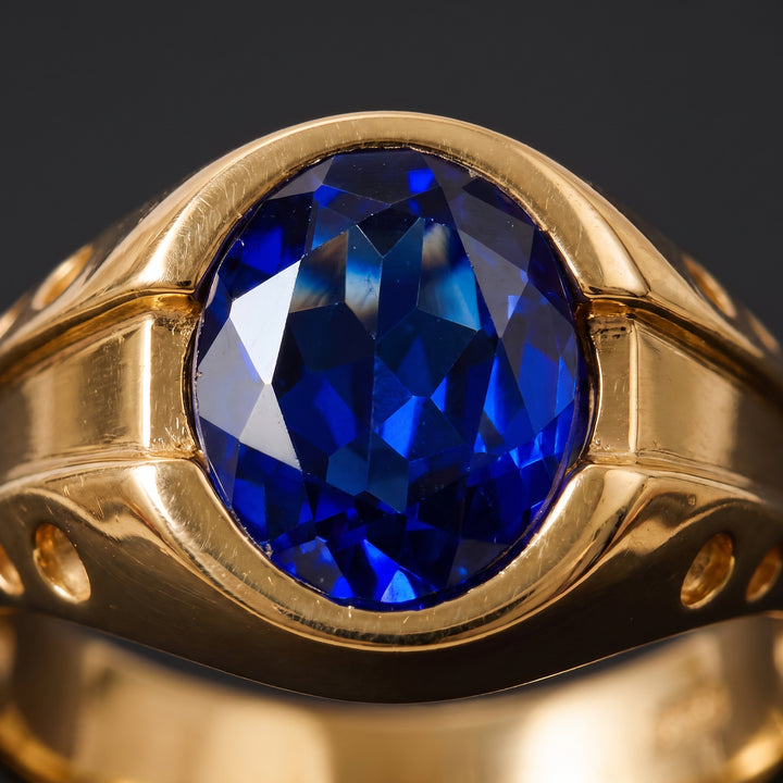 vintage-blau-rund-gold-ring M
