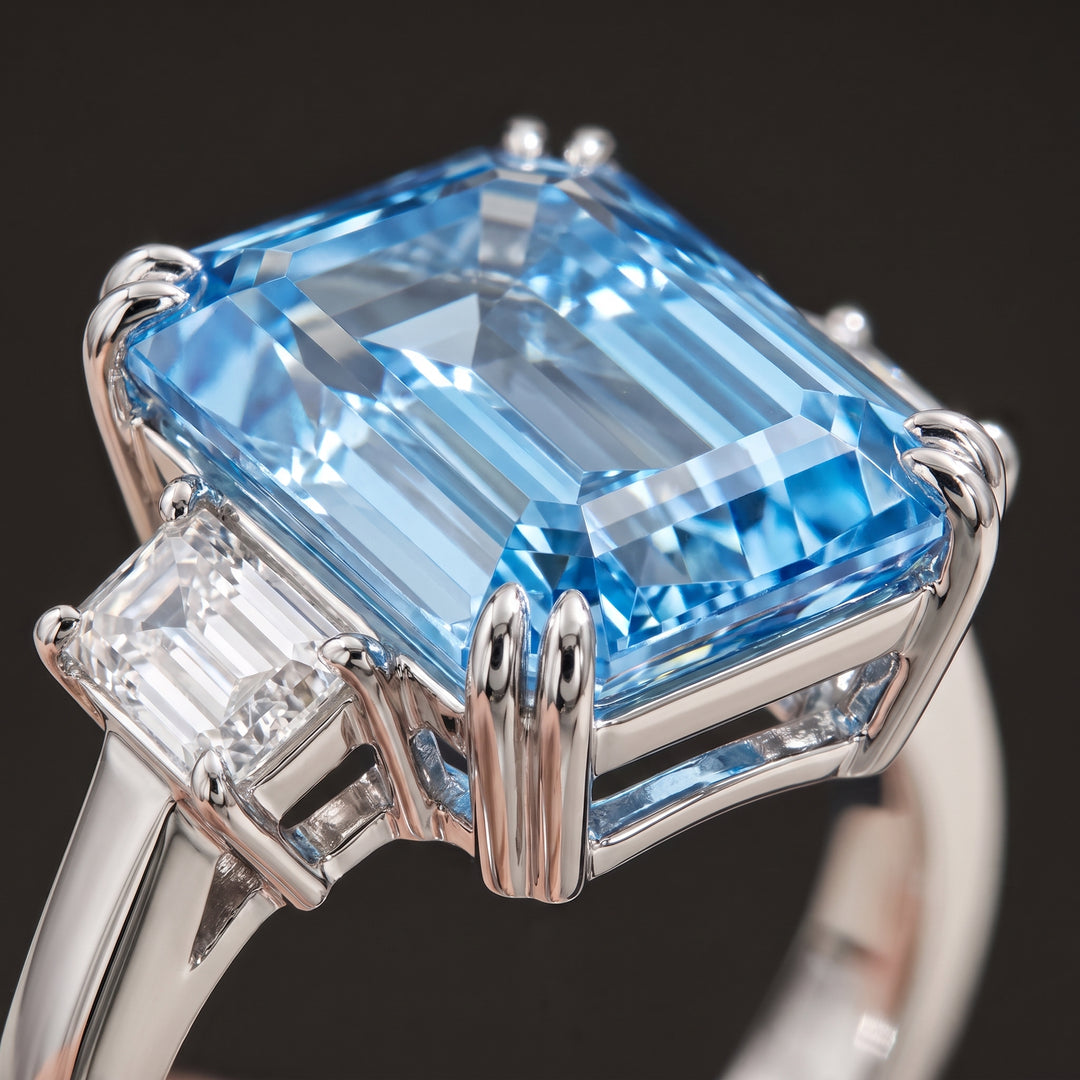weinlese-ring-mit-kubischem-blauem-kristall M