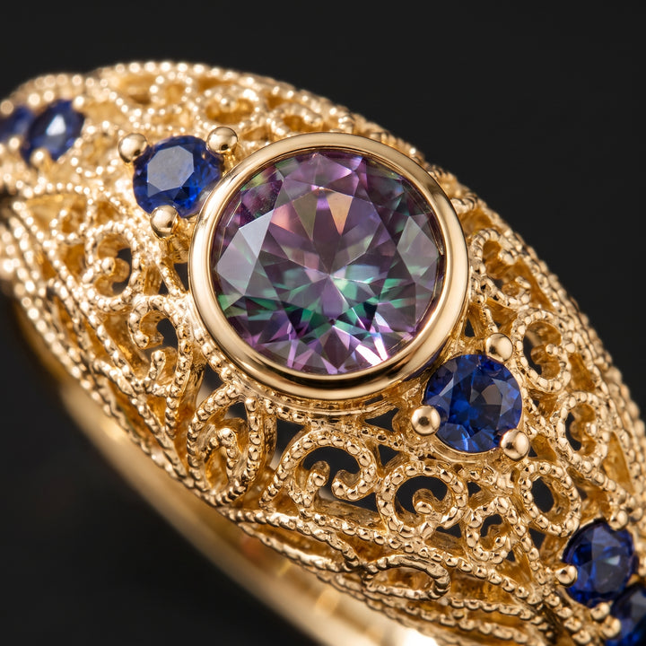 gold-opal-sapphire-vintage-ring M
