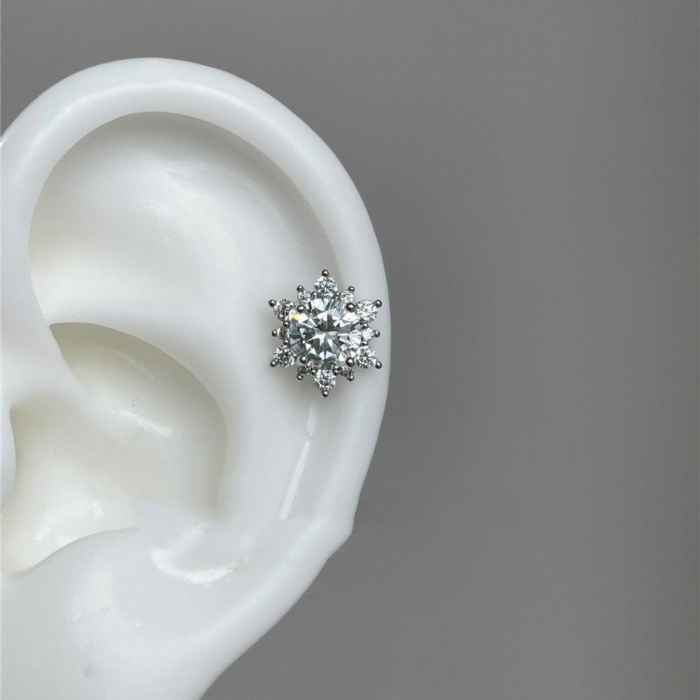 Halo Sunflower Stud Earrings