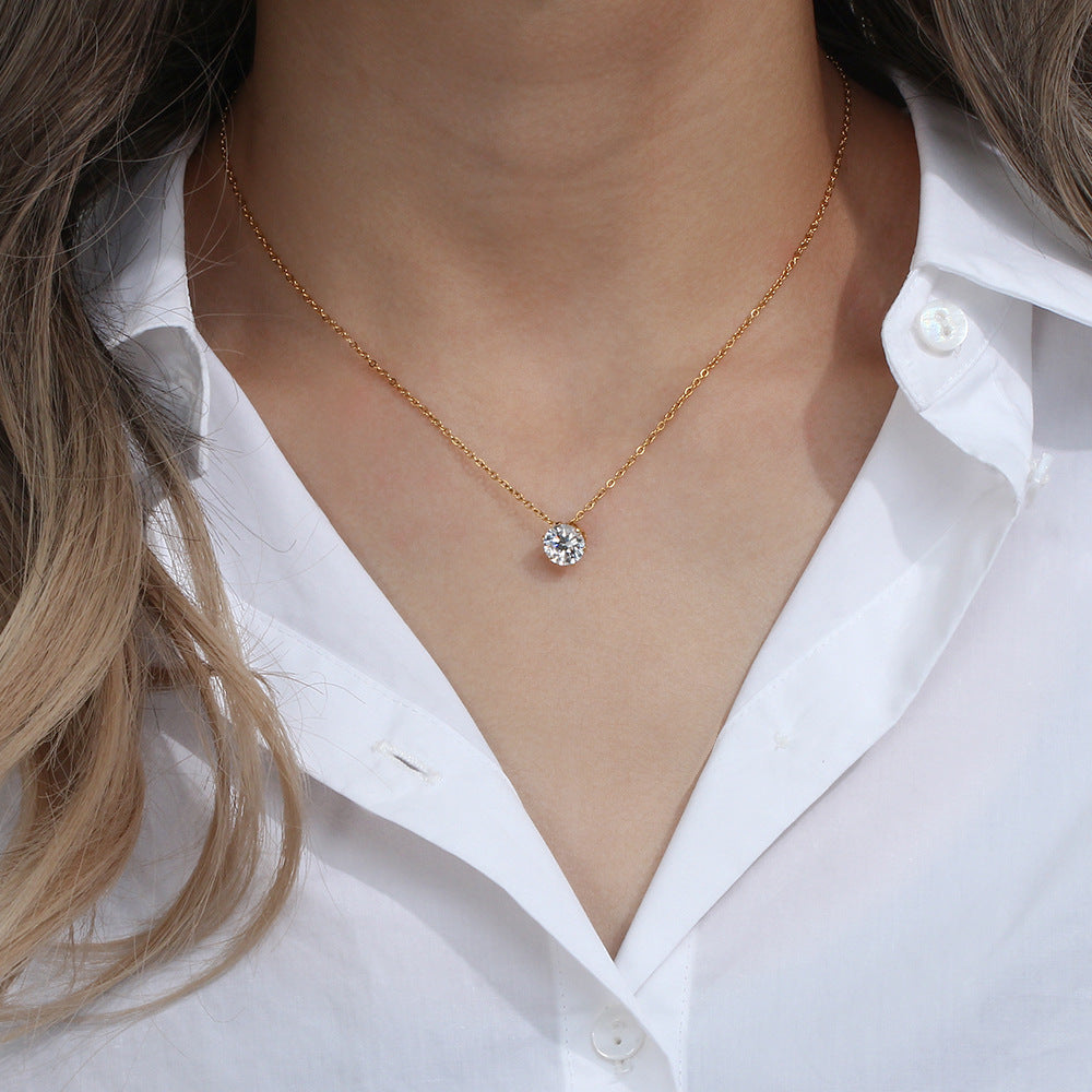 Classic Solitaire Moissanite Necklace