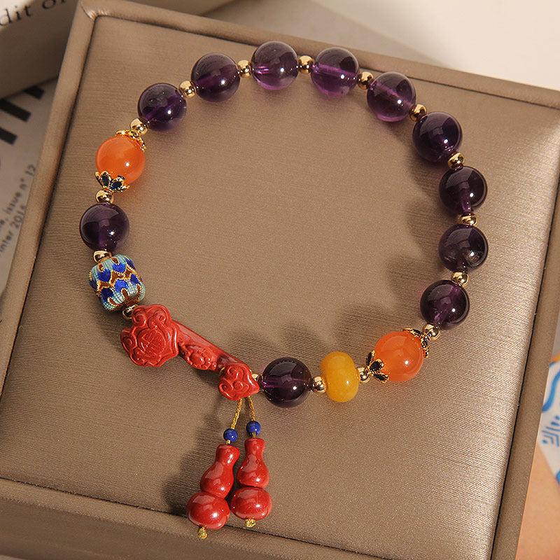 Cinnabar & Amethyst Bracelet