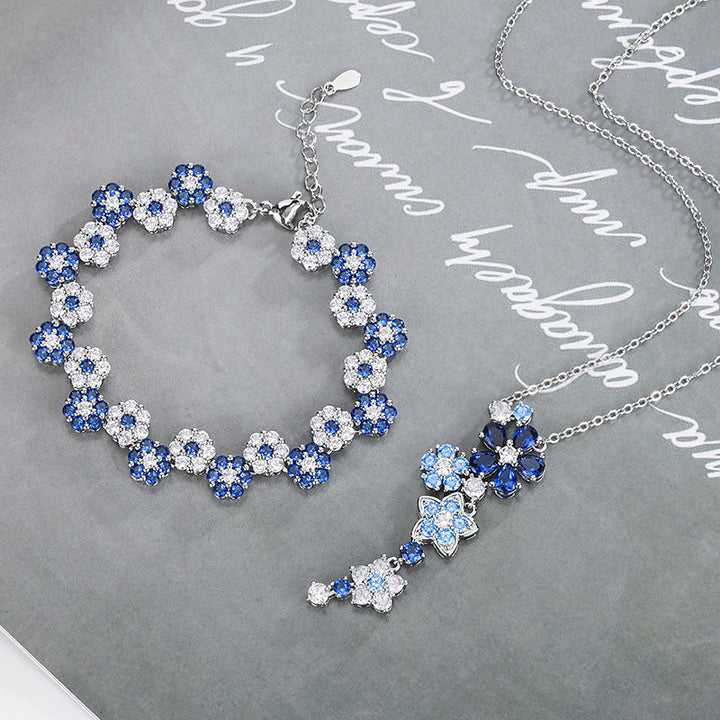 Deep Sea Flower Crystal Bracelet &amp; Necklace