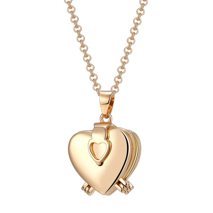 Multi-Layer Heart Photo Locket Necklace