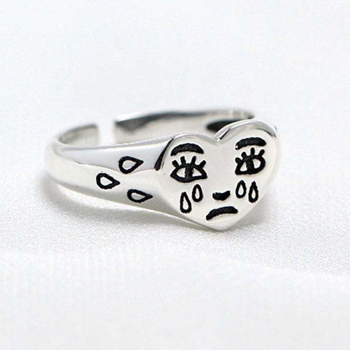 Heart Cry Face Ring