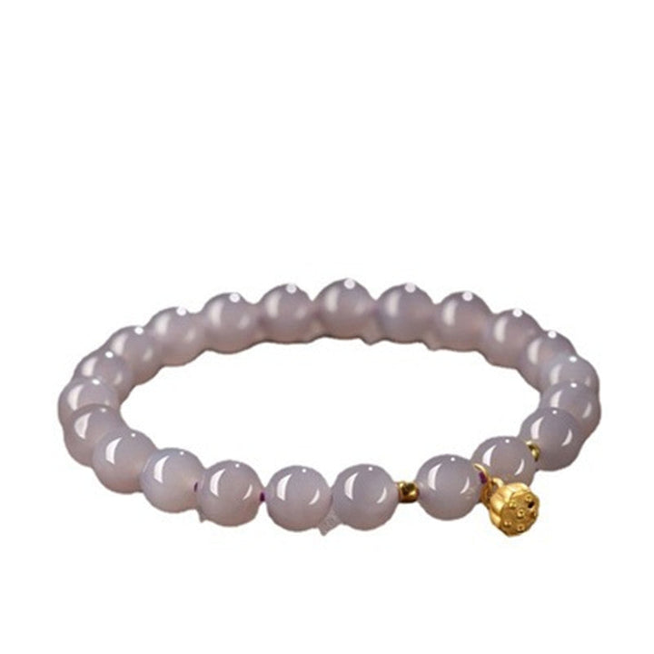 Lotus pod ? Natural Violet Emerald Jade Stone Bracelet
