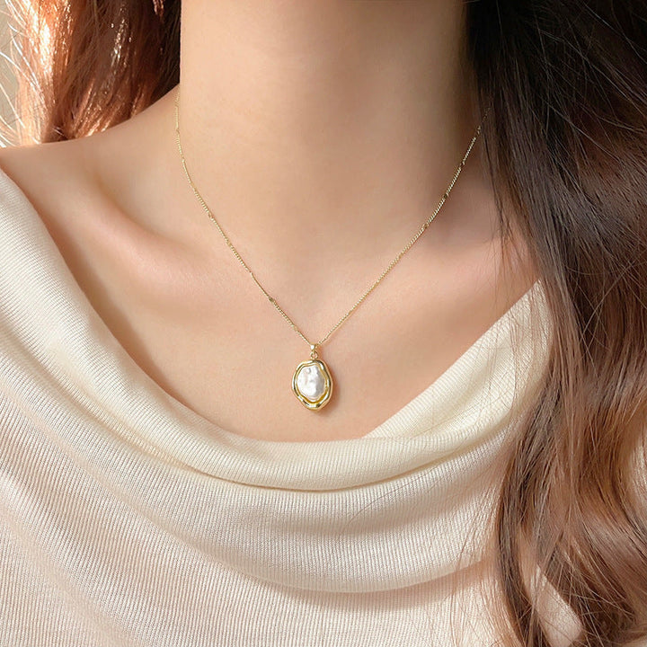 Elegance Baroque Pearl Pendant Necklace