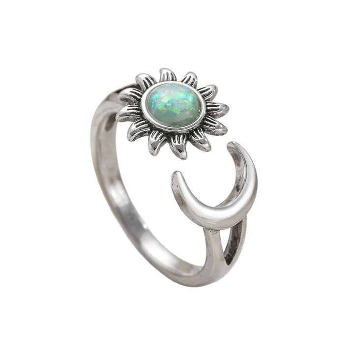 Classic Vintage Sun &amp; Moon Open Ring