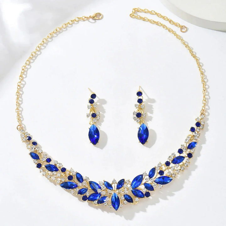 Vintage Crystal Necklace Earring Set