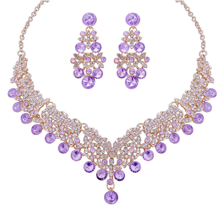 Natural Gemstone Necklace &amp; Earrings Set