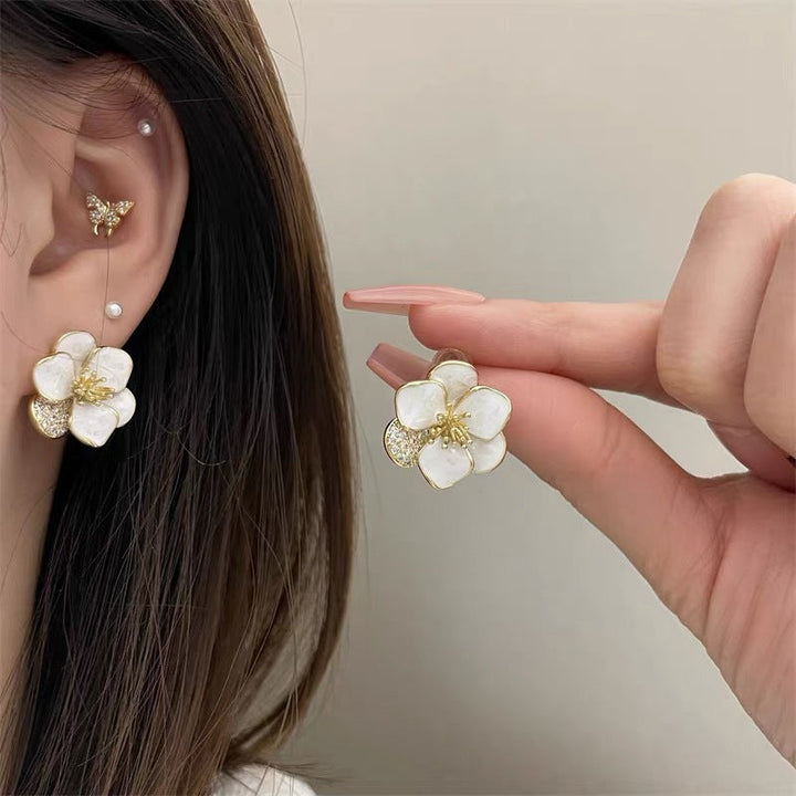 Pearl Blossom Stud Earrings