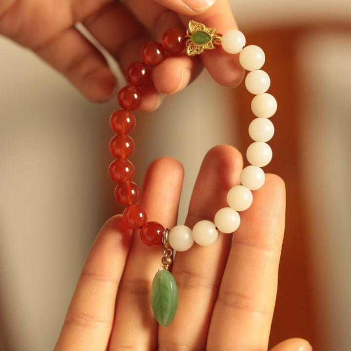 Red Crystal &amp; Bodhi Bracelet