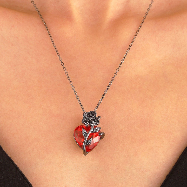 Thorned Rose Heart Necklace