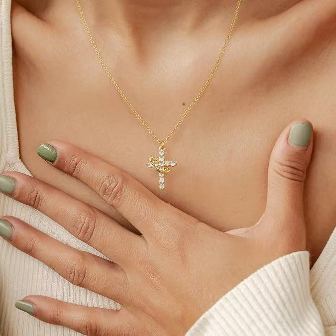 Pavé Cross Pendant Necklace