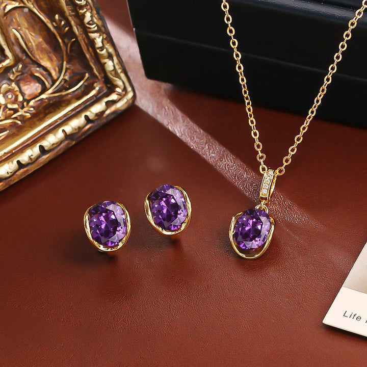 Purple Star Amethyst Jewelry Set