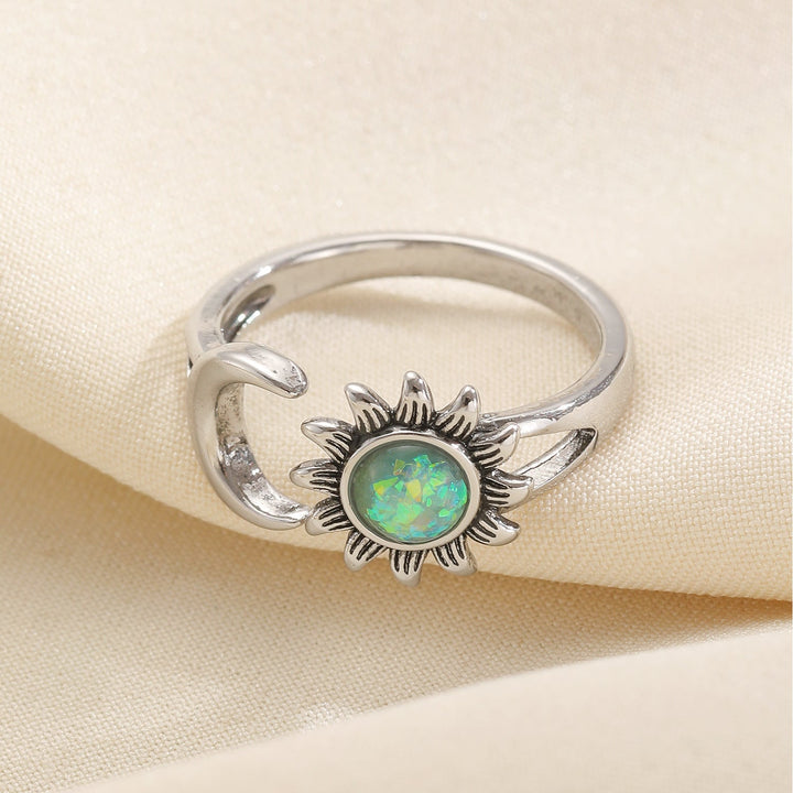 Classic Vintage Sun &amp; Moon Open Ring