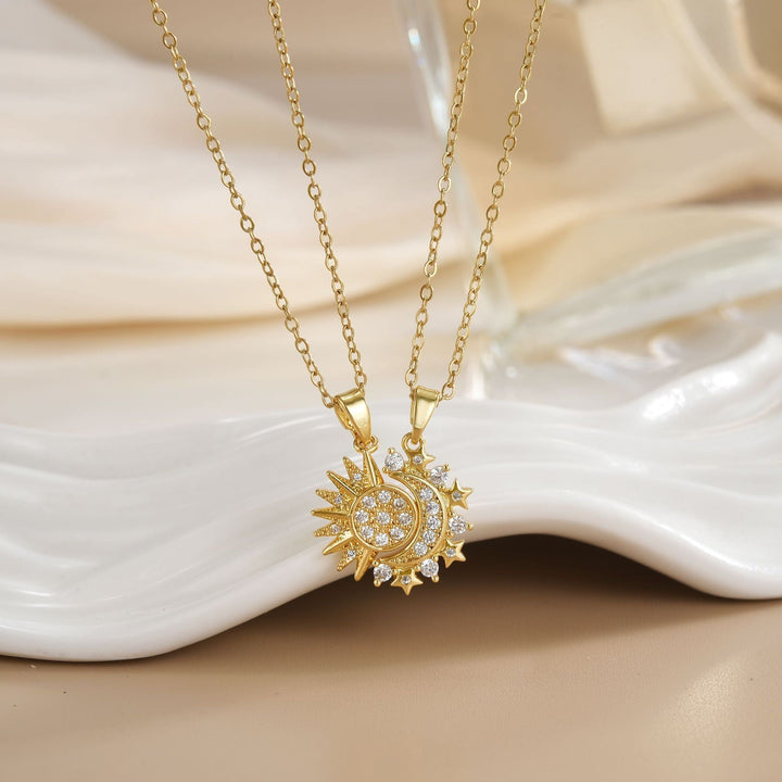 Sun &amp; Moon Necklace Set