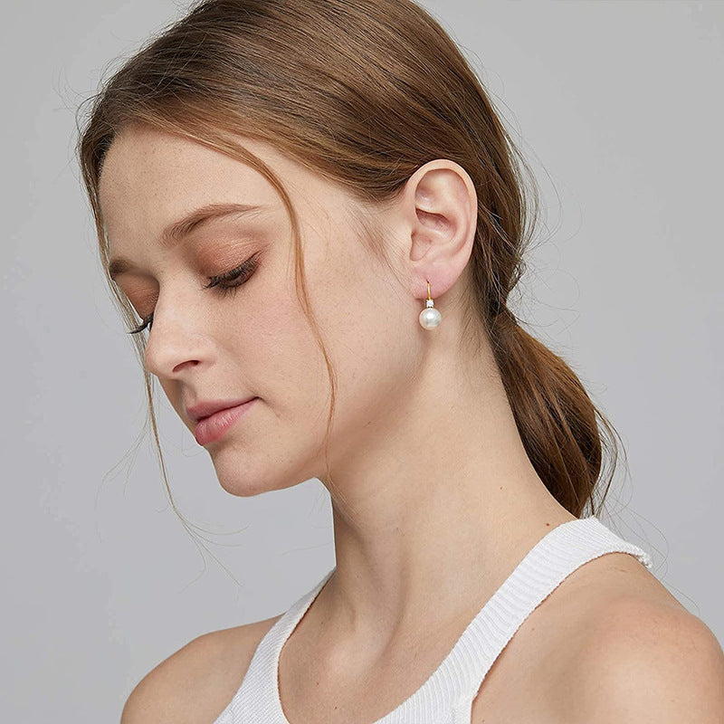 Minimal Elegant Pearl Drop Earrings