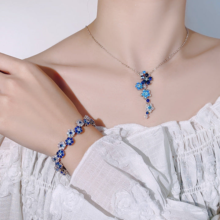 Deep Sea Flower Crystal Bracelet &amp; Necklace