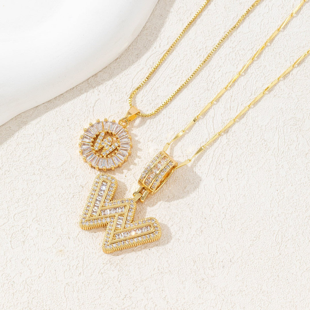 Iced-Out Initial Pendant Necklace