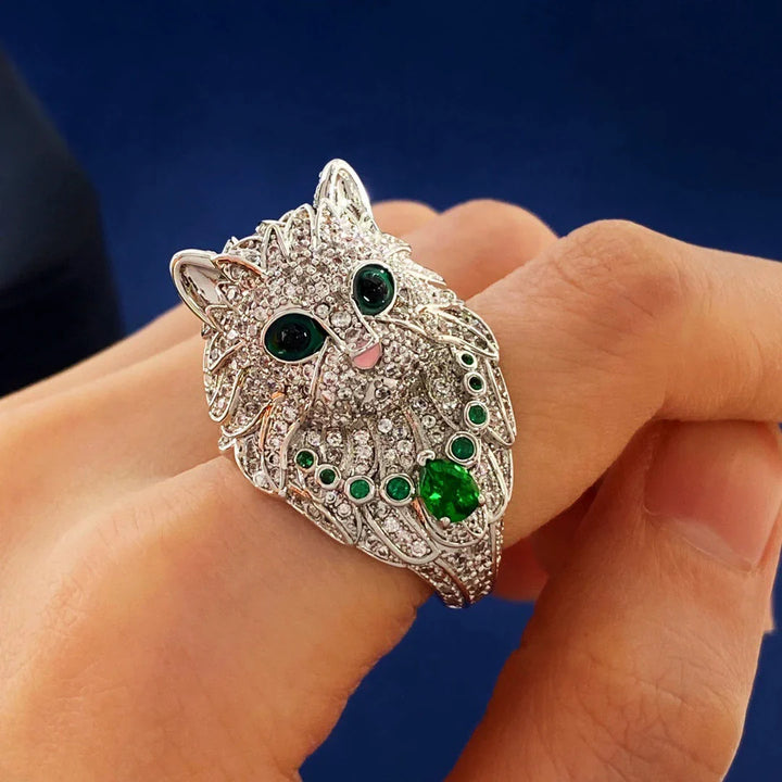 New Civet Emerald Ring Necklace
